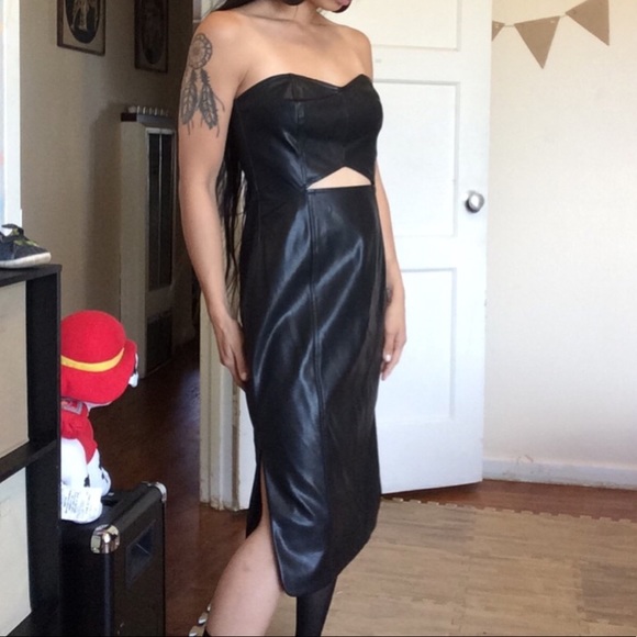 KIIND OF Dresses & Skirts - NWOT KIIND OF Faux Leather Cut-out Dress